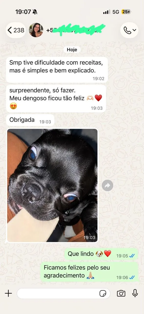 Depoimento de tutor no WhatsApp