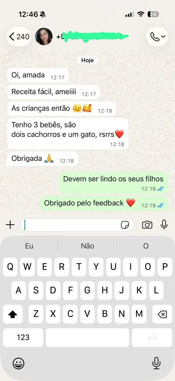 Depoimento de tutor no WhatsApp